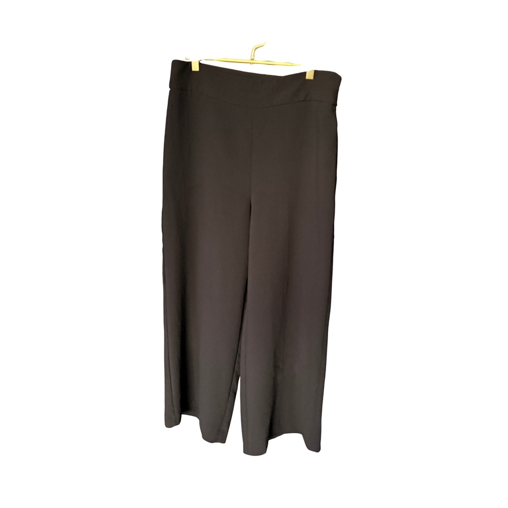 Aritzia Wilfred Black Wide Leg‎ Cropped Pants Size 12 Polyester Blend